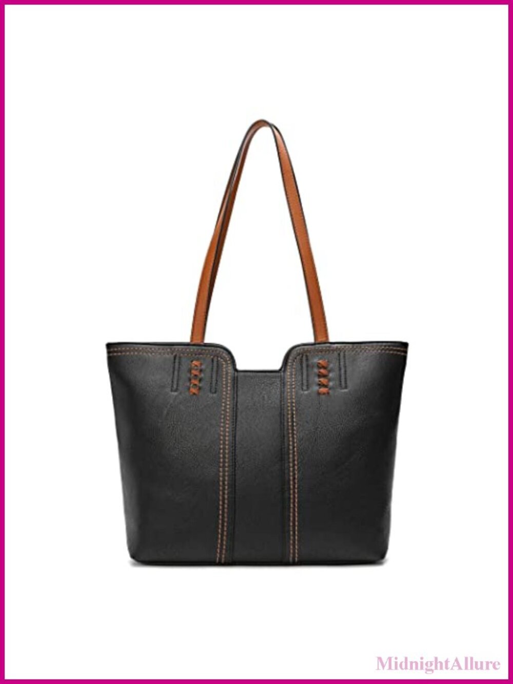 Vegan Leather Tote Bag for Women Top Handle Satchel Purse